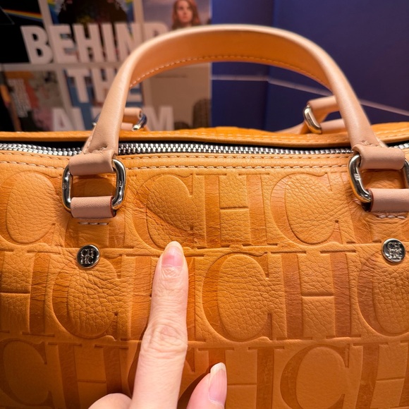 Carolina Herrera Orange CH Embossed Bag - Picture 5 of 15